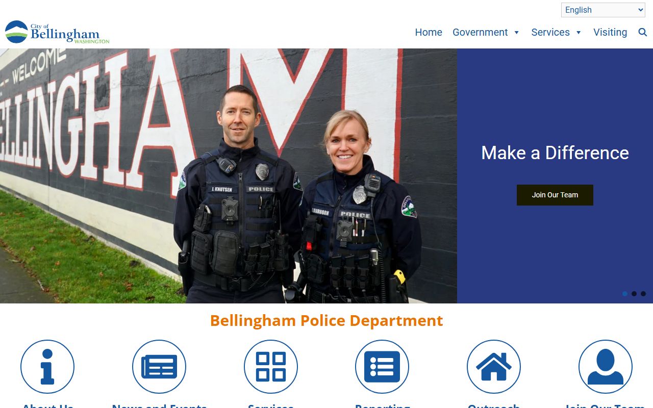 Bellingham people search police department page