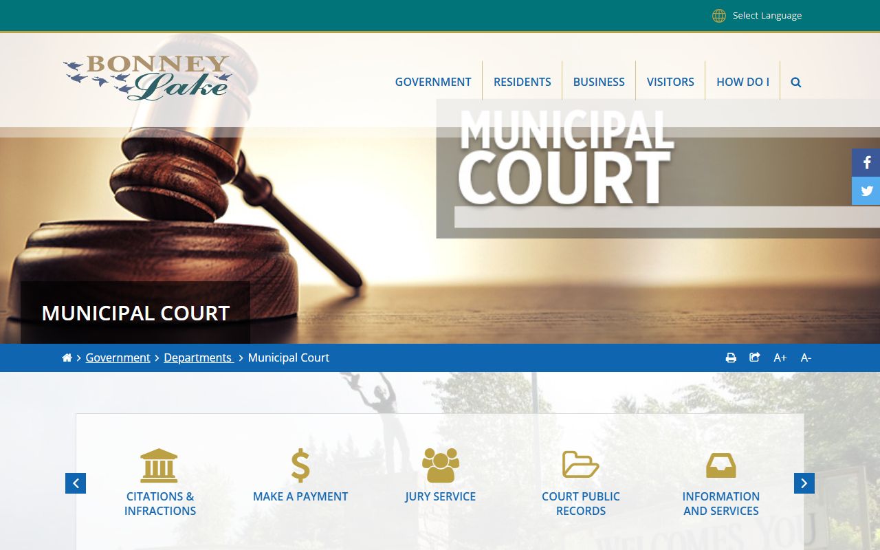 Bonney Lake people search municipal court page