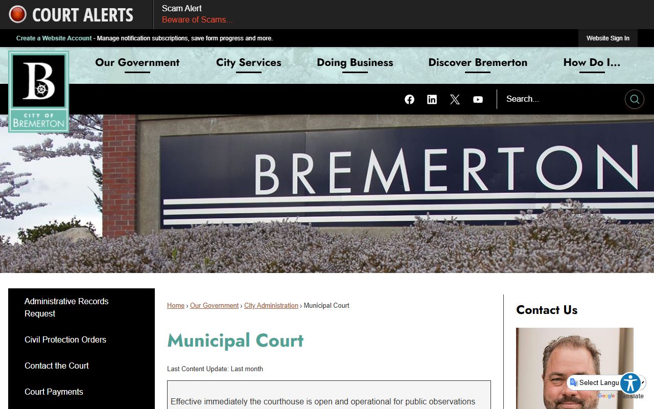 Bremerton people search municipal court homepage