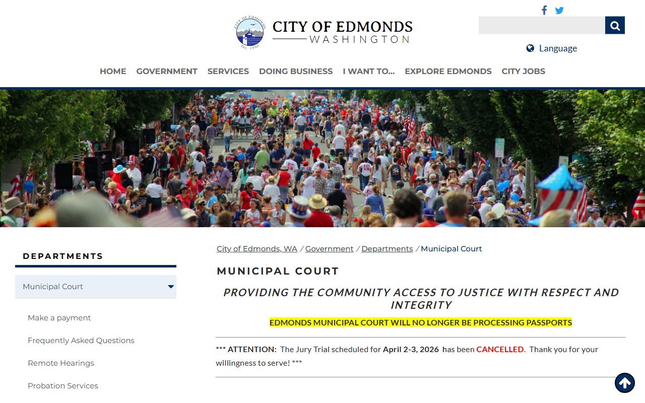 Edmonds people search municipal court page