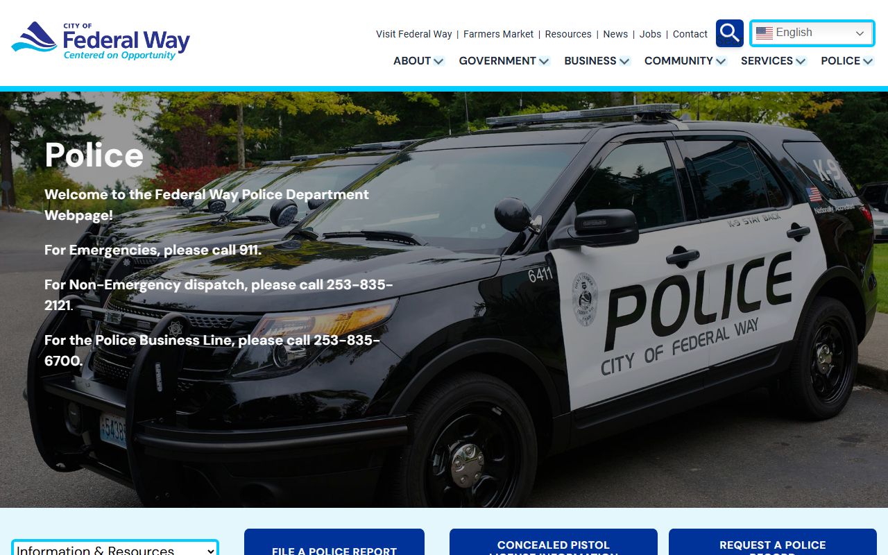 Federal Way people search police department page