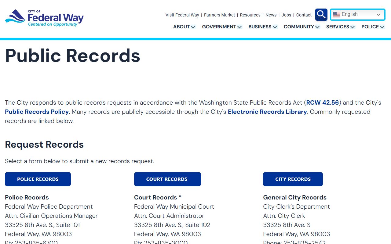 Federal Way people search public records page