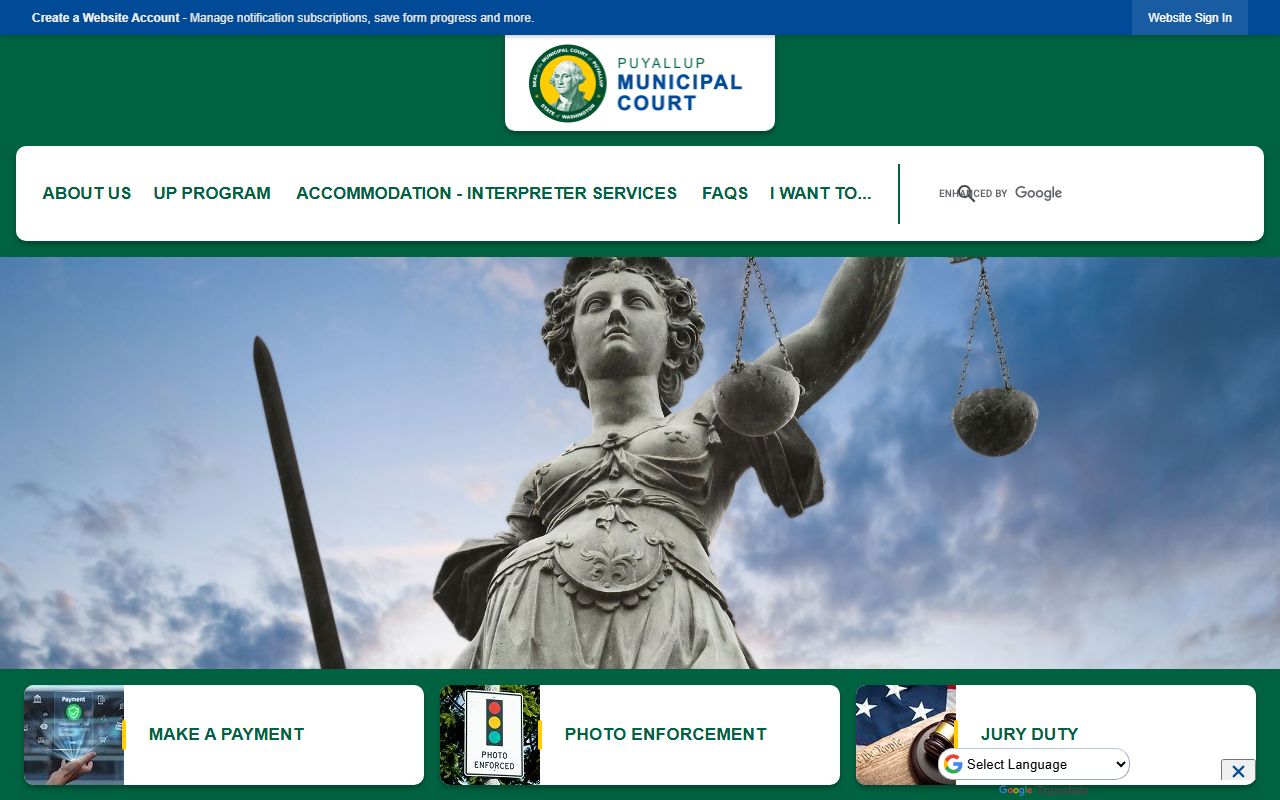 Puyallup people search municipal court homepage