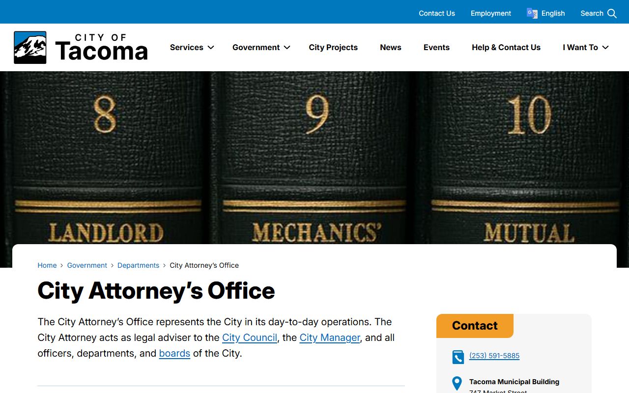Tacoma people search city attorney and clerk page