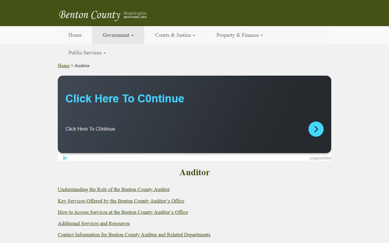 Benton County people search Auditor homepage