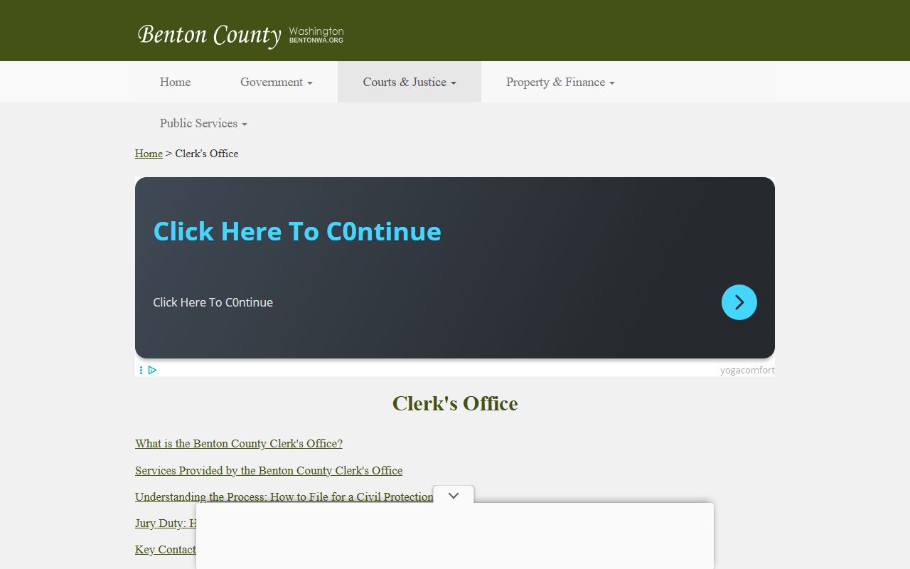 Benton County people search Clerk office homepage