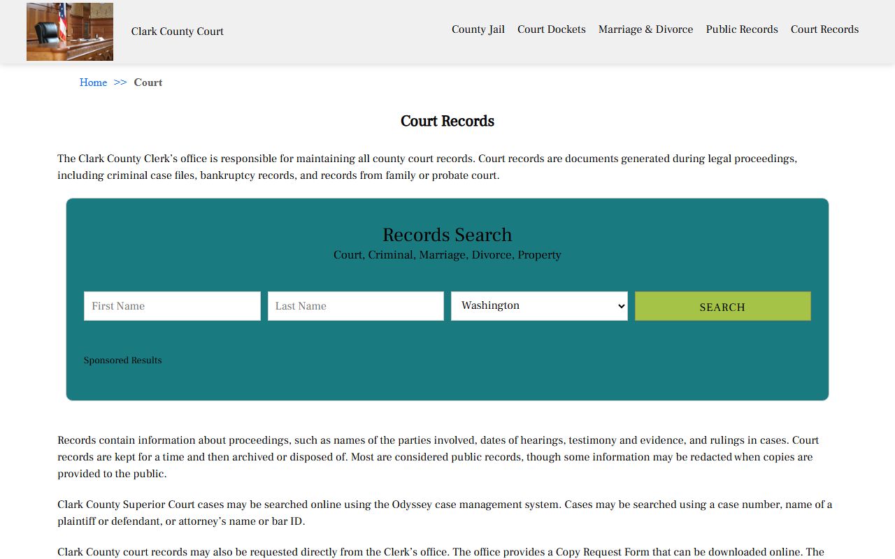 Clark County people search court records
