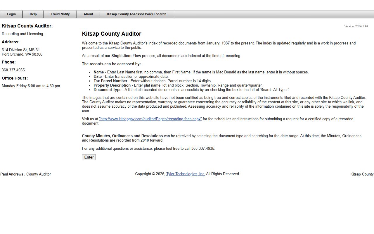 Kitsap County people search recorded document search portal