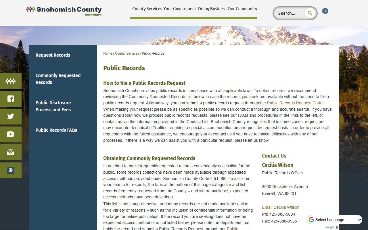 Snohomish County people search public records portal