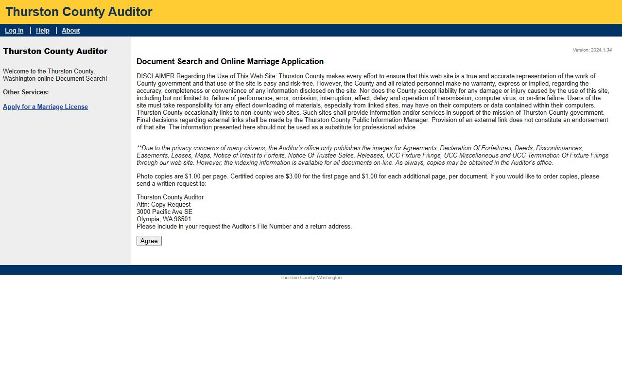 Thurston County people search online document search portal