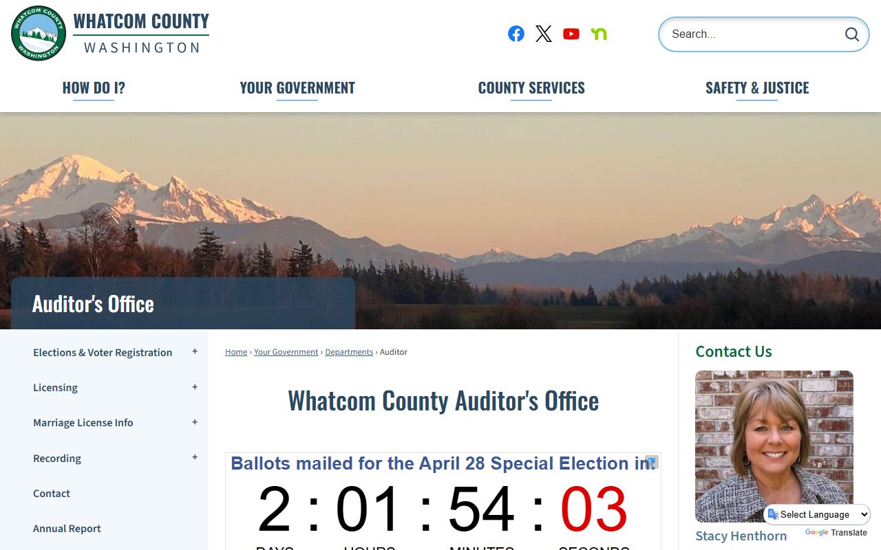 Whatcom County people search Auditor office homepage