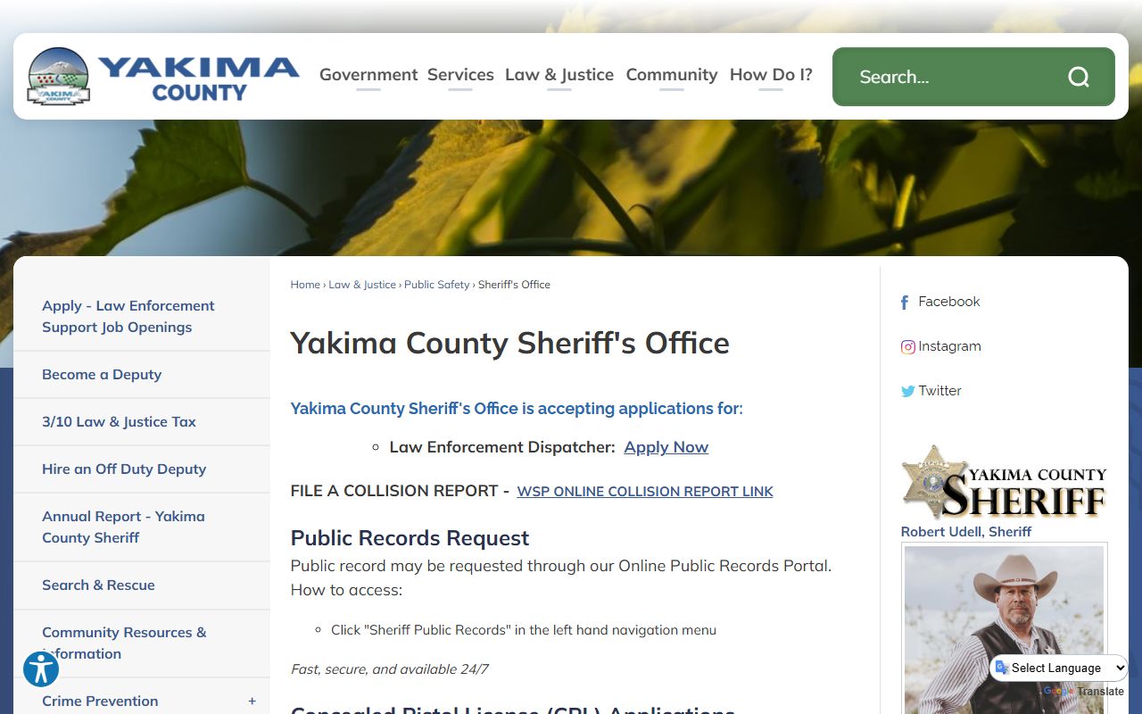 Yakima County people search Sheriff records